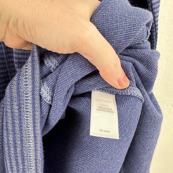 J.Jill Short Dress Womens S Blue Striped Knit Long Sleeve Round Neck Textured - Picture 6 of 7